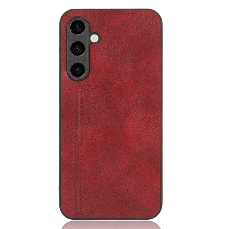 Pro Samsung Galaxy S23 FE Ochranný kryt telefonu TPU kryt šití PU kůží na PC Pro Samsung Galaxy S23 FE Ochranný kryt telefonu TPU kryt šití PU kůží na PC